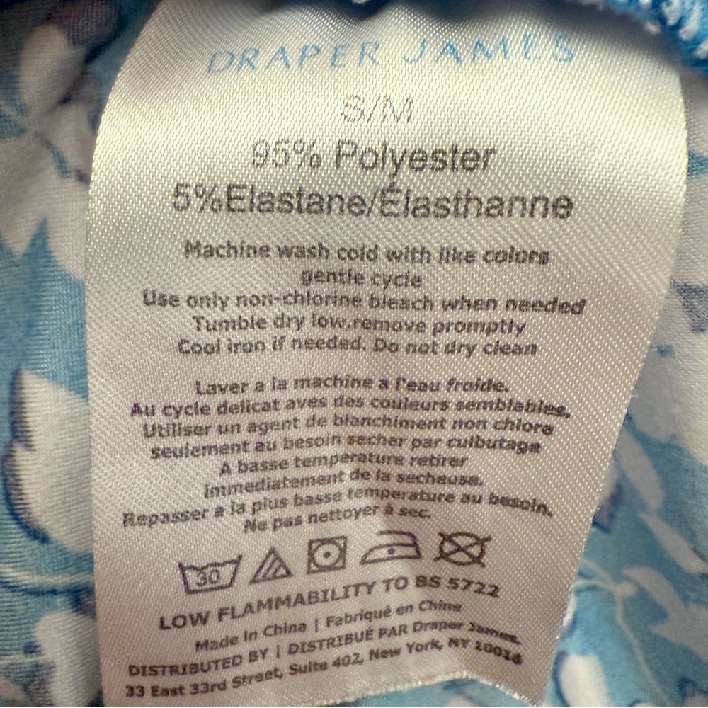 Draper James Blue Floral Ruffle Dress S/M Womens Pajamas Loungewear - Picture 6 of 6